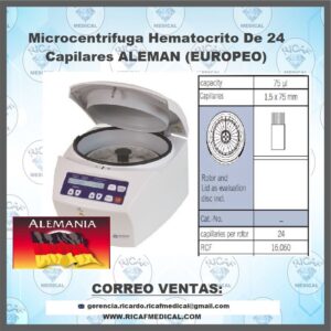 Hematocrito----Correo ventas: gerencia.ricardo.ricafmedical@gmail.com