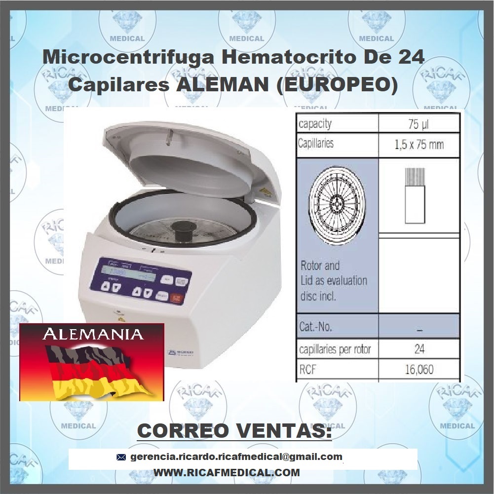 Hematocrito----Correo ventas: gerencia.ricardo.ricafmedical@gmail.com